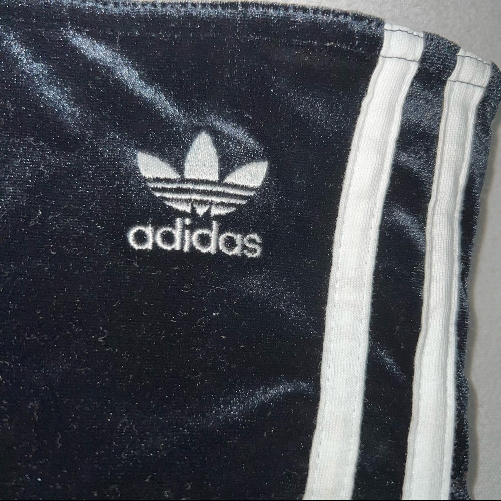 🖤NEW adidas velvet tube top/bandeau/crop top - velvet size S - Picture 2 of 5